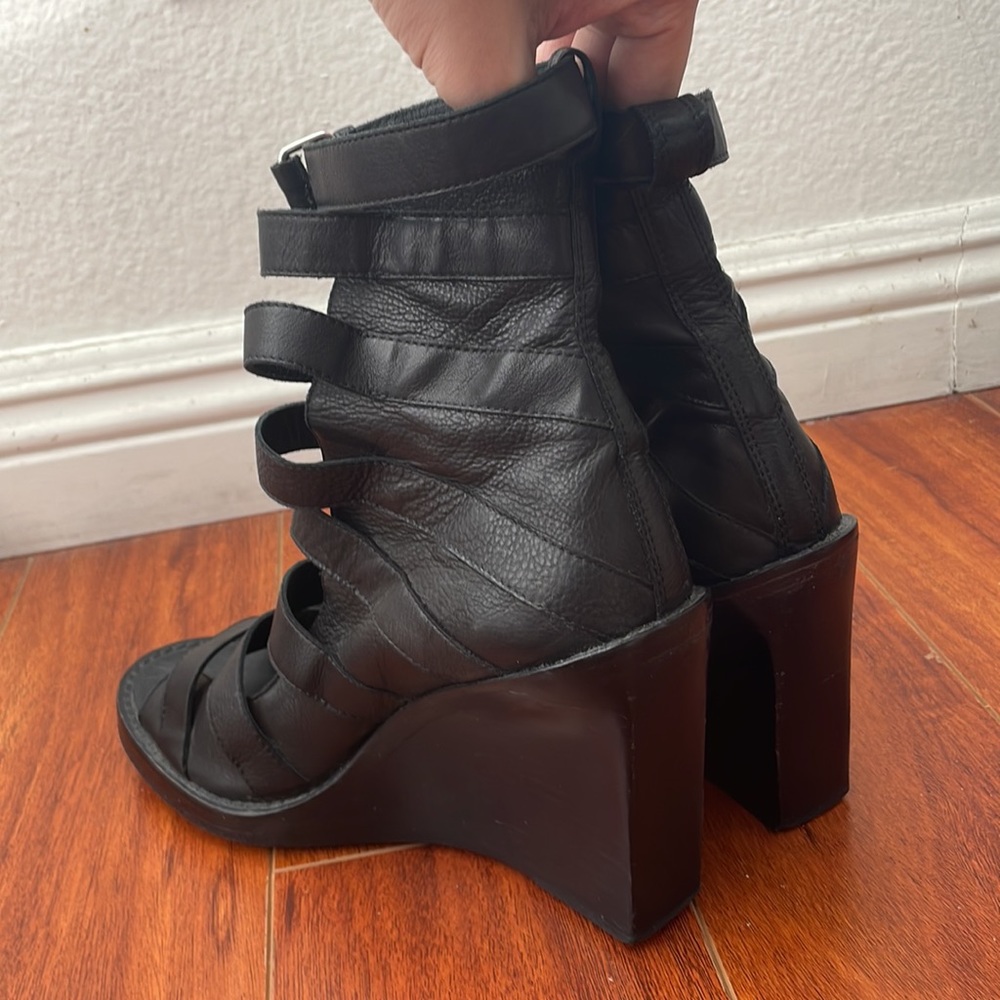 Ann demeulemeester gladiator leather sandal wedges - Picture 5 of 8
